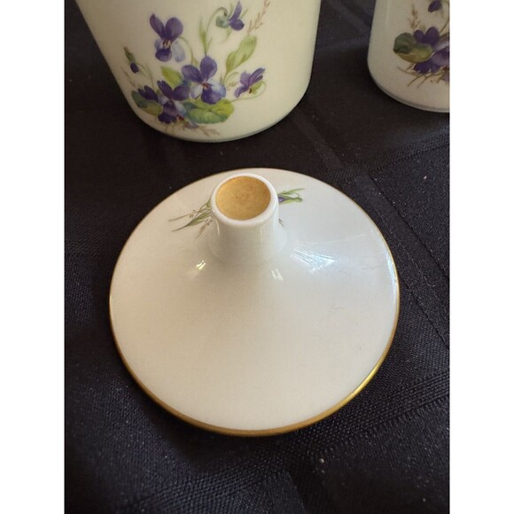 Hackefors Swedish Porcelain Creamer and Surgar Bowl violets Dainty - Picture 4 of 6